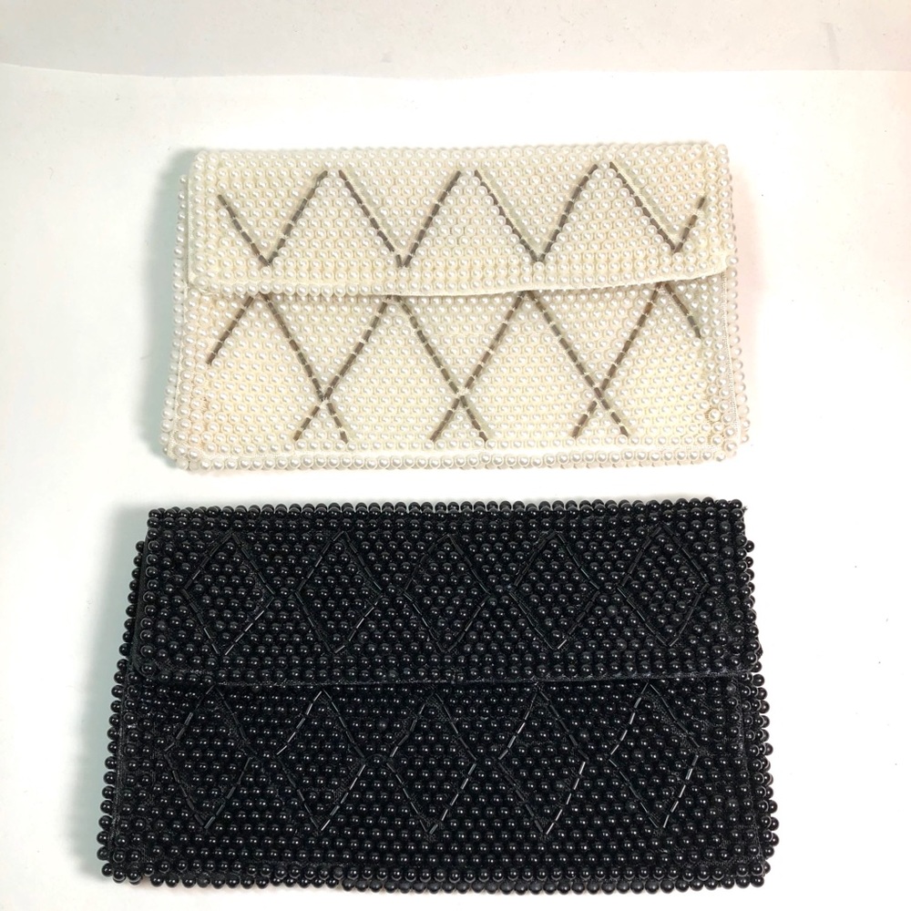 Two vintage beaded coin purses small clutch purses